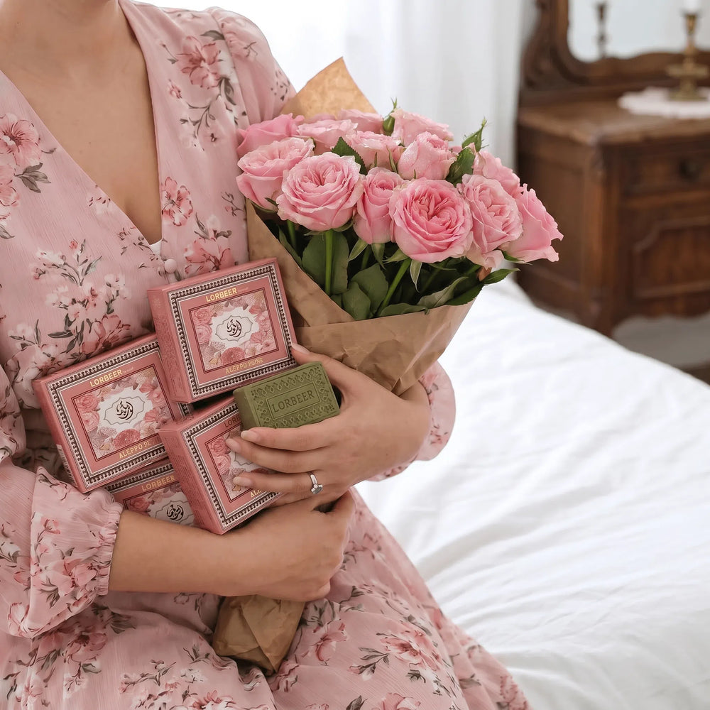 LORBEER Aleppo Rose Aleppo Seife – 100% Olivenölseife mit Rosenduft