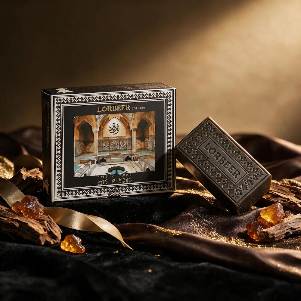 Duftende Aleppo Seife Oud & Amber  – 100% Olivenöl mit edlem Oud&Amber Duft | LORBEER